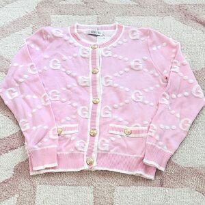 Designer Monogram “G” Dupe Cardigan Sweater NWT